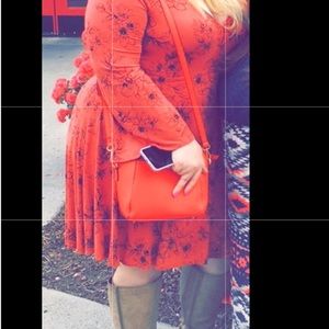 Floral skater dress with belle sleeves